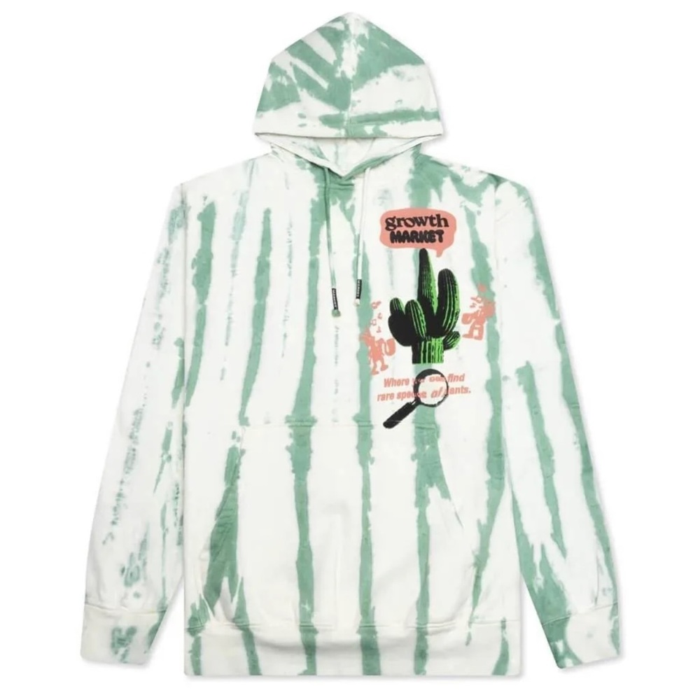 Men’s Green & White Tie-Dye Hoodie Jacket